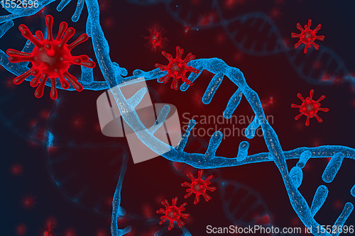 Image of virus integrates into the human cellular mechanism.