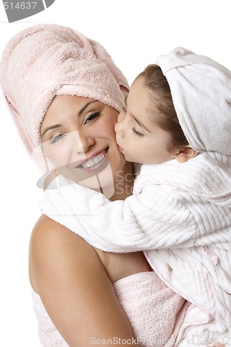 Image of Mother daughter at bathtime