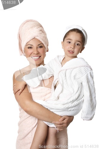 Image of Mother and child after bath