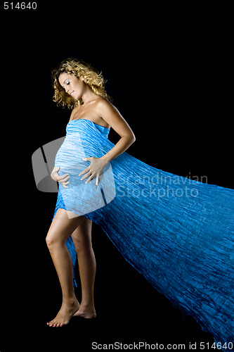 Image of Pregnant woman in blue