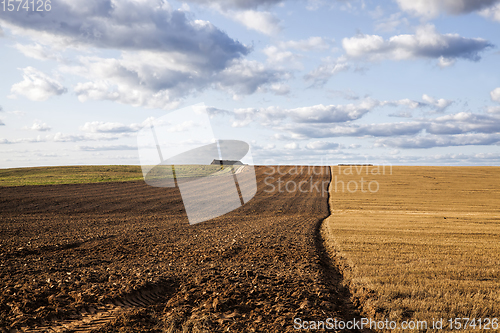 Image of a half plowed agricultural field