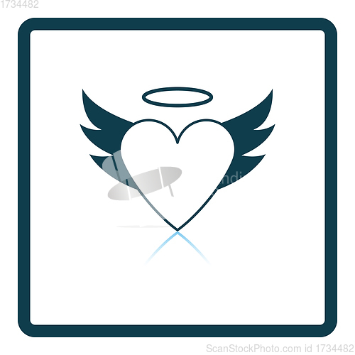 Image of Valentine Heart With Wings And Halo Icon