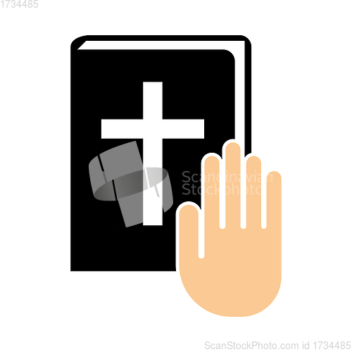 Image of Hand On Bible Icon