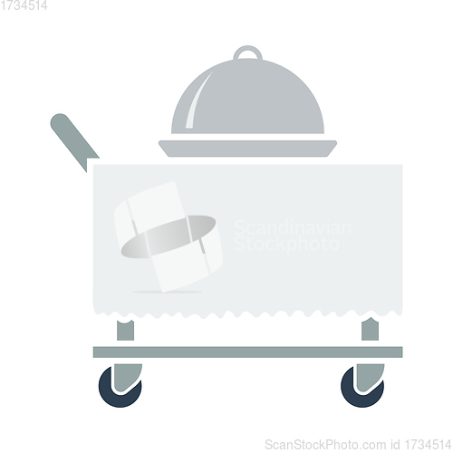 Image of Restaurant Cloche On Delivering Cart Icon