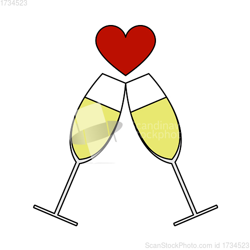 Image of Champagne Glass With Heart Icon