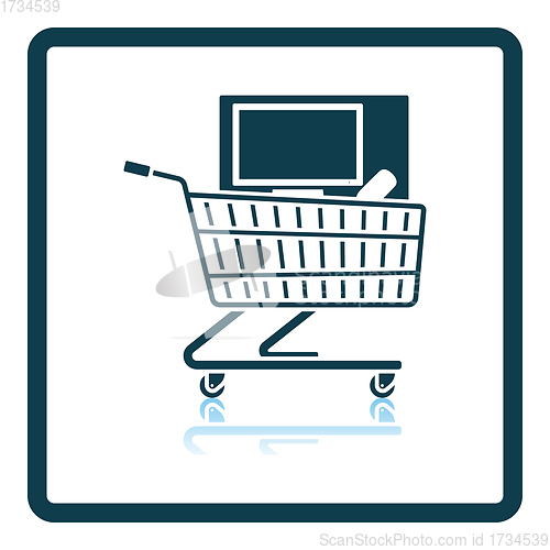 Image of Shopping Cart With PC Icon