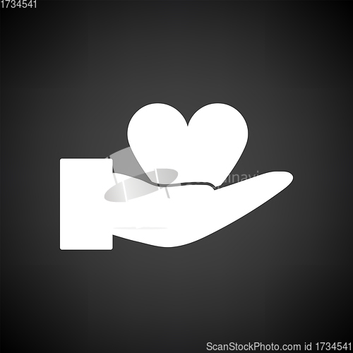 Image of Hand Present Heart Ring Icon