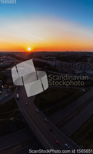 Image of Aerial shot of view to Barnaul city.