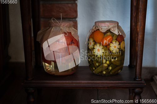 Image of Pickled vegetables in jars