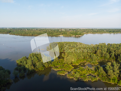 Image of Aerial view of big siberian Ob river