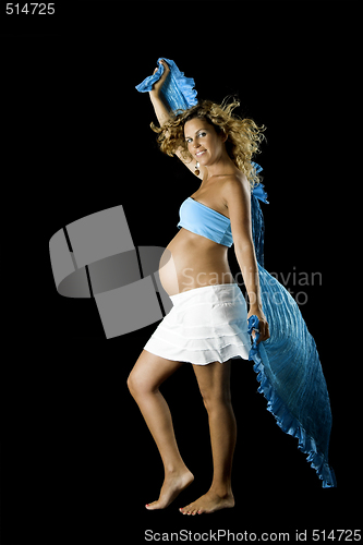 Image of Pregnant woman in blue