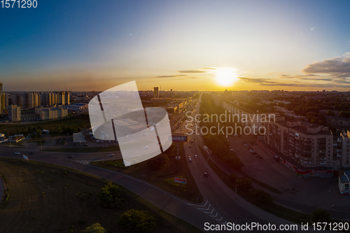 Image of Aerial shot of view to Barnaul city.