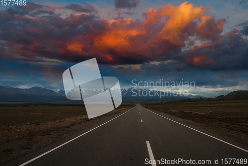 Image of Altai mountains road