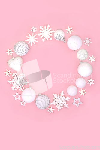 Image of Christmas White Bauble Decorative Wreath 