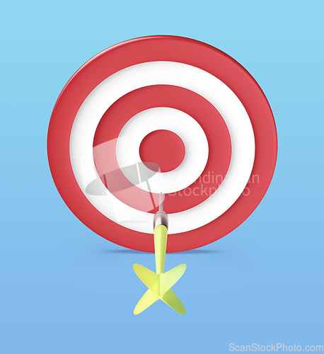 Image of Dart aim to center of dartboard