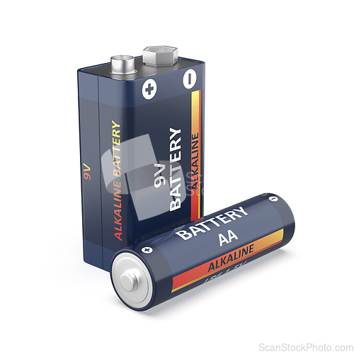 Image of 9V and AA size batteries