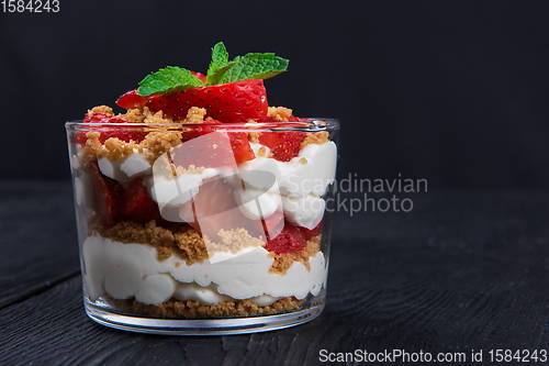 Image of Strawberry with cookie and cream dessert