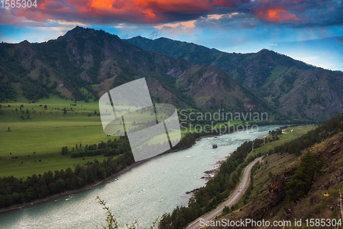 Image of Aerial view of Katun river