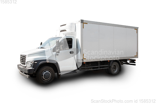 Image of White refrigerated truck