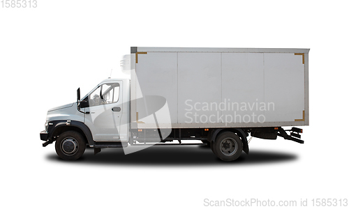 Image of White refrigerated truck