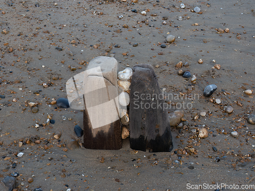 Image of Old Sea Defences with Pebbles