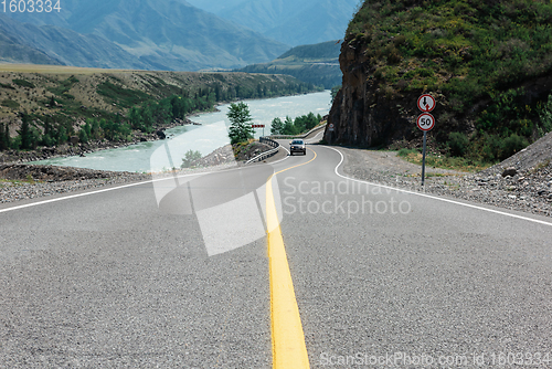 Image of Chuysky trakt road in the Altai mountains.