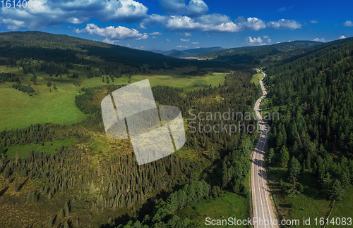 Image of Chuysky trakt road in the Altai mountains.