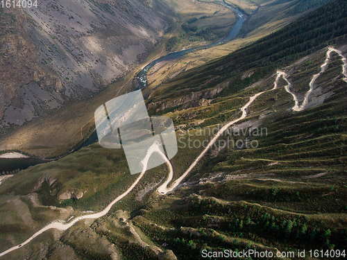 Image of Altai mountain road pass