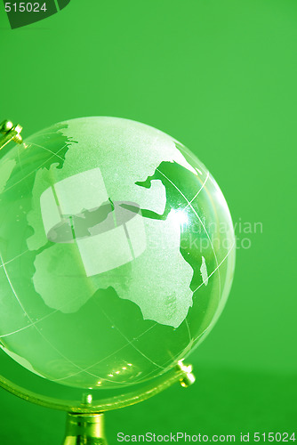 Image of Green glass globe 