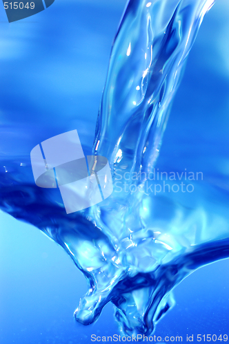 Image of Clean water and water bubbles in blue