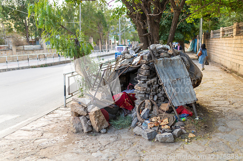 Image of Ethiopian homeless on the street of Mekelle, the capital city of Tigray , Ethiopia