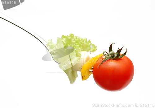 Image of cherry tomato on fork