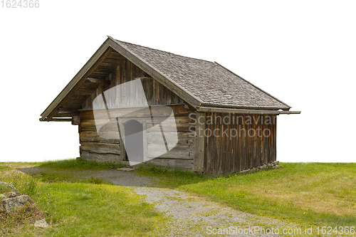 Image of historic small wooden barn