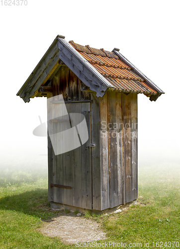 Image of wooden pit latrine