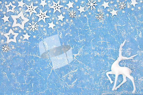 Image of Christmas Magical Reindeer Background with Decorations