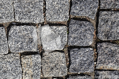 Image of a road made of concrete tiles for pedestrian