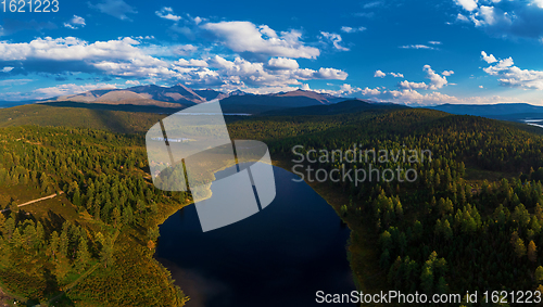 Image of Aerial drone view of the lake of Kidelyu