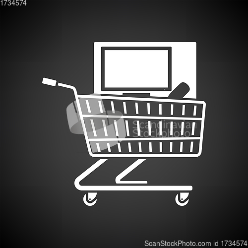 Image of Shopping Cart With PC Icon