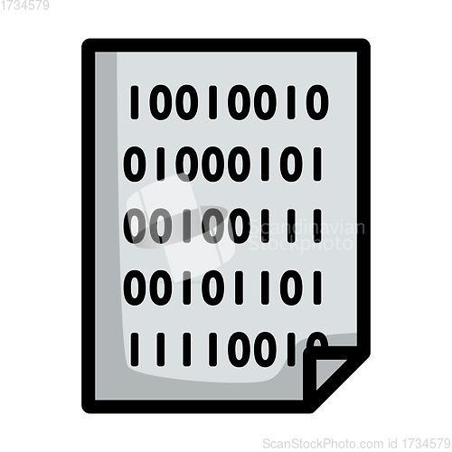 Image of Sheet With Binary Code Icon