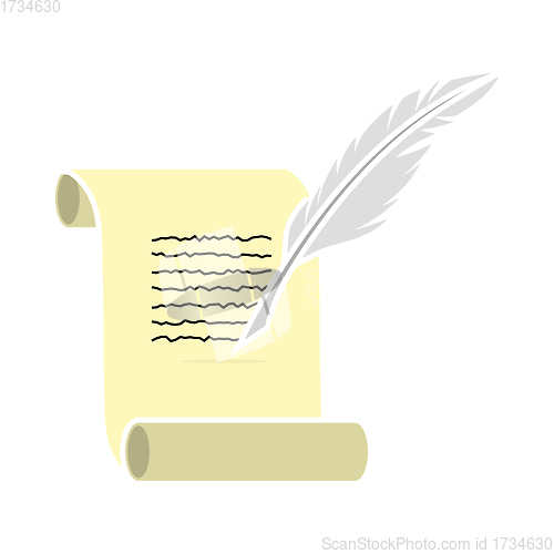 Image of Feather And Scroll Icon