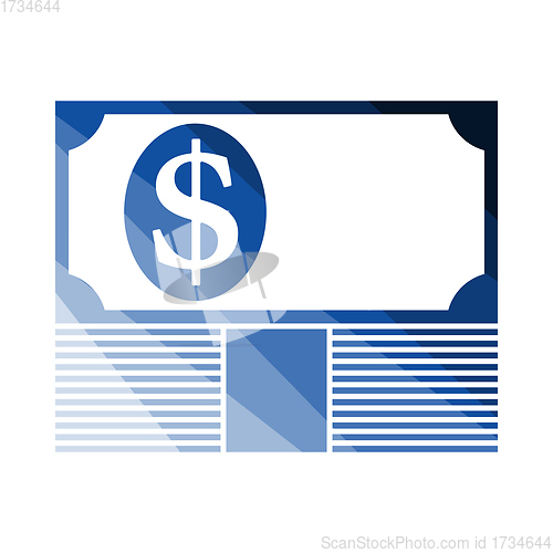 Image of Banknote On Top Of Money Stack Icon