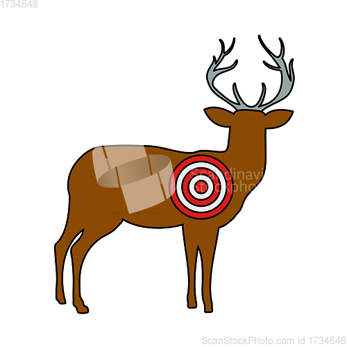 Image of Icon Of Deer Silhouette With Target