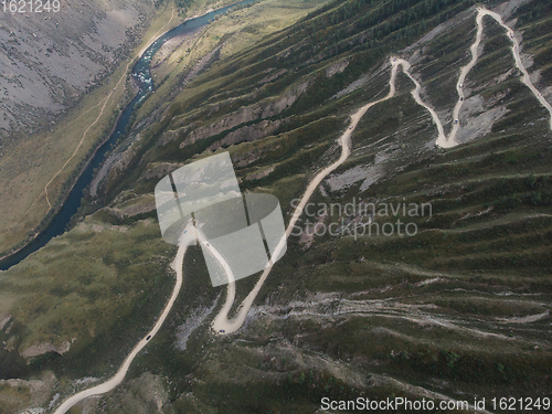 Image of Altai mountain road pass