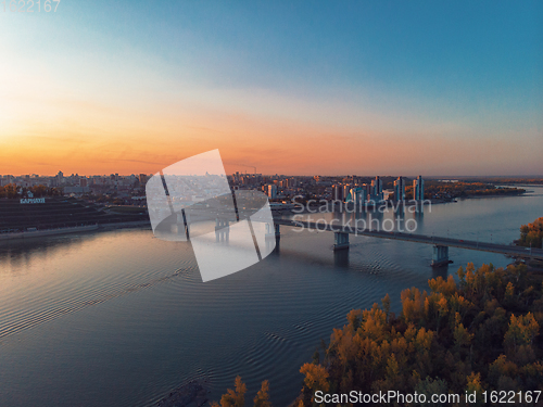 Image of Aerial shot of view to Barnaul city.