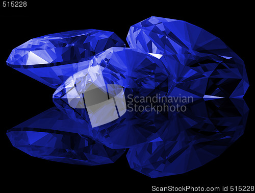 Image of 3d Sapphire Gems Isolated