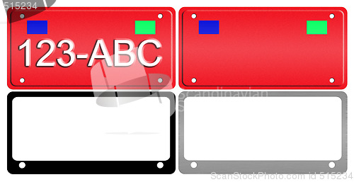 Image of License Plate Illustration Set