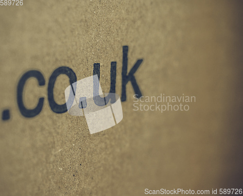 Image of Vintage looking Cardboard box with co uk
