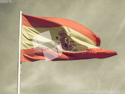 Image of Vintage looking Flag of Spain