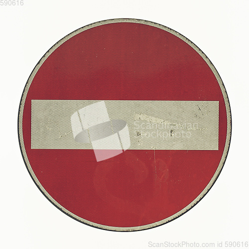 Image of Vintage looking No entry sign