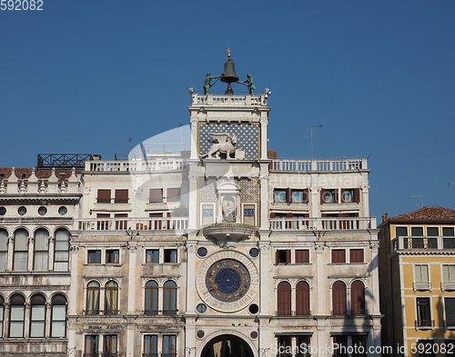 Image of St Mark clock tower in Venice